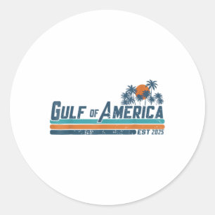 Retro Gulf of US America Est 2025 American Flag G Runder Aufkleber