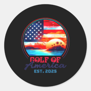 Retro Gulf of US America Est 2025 American Flag G Runder Aufkleber