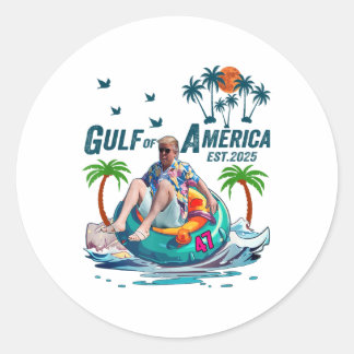 Retro Gulf of US America Est 2025 American Flag G Runder Aufkleber