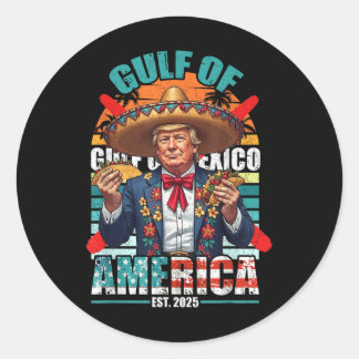 Retro Gulf of US America Est 2025 American Flag G Runder Aufkleber