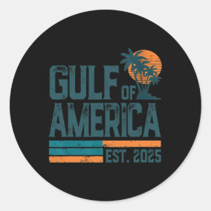 Retro Gulf of US America Est 2025 American Flag G Runder Aufkleber