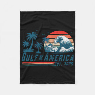 Retro Gulf of US America Est 2025 American Flag L Fleecedecke