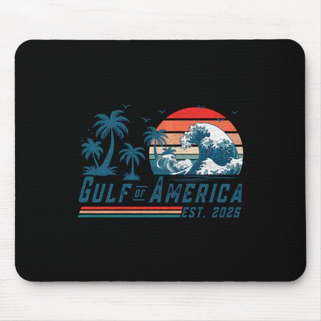 Retro Gulf of US America Est 2025 American Flag L Mousepad (Vorne)