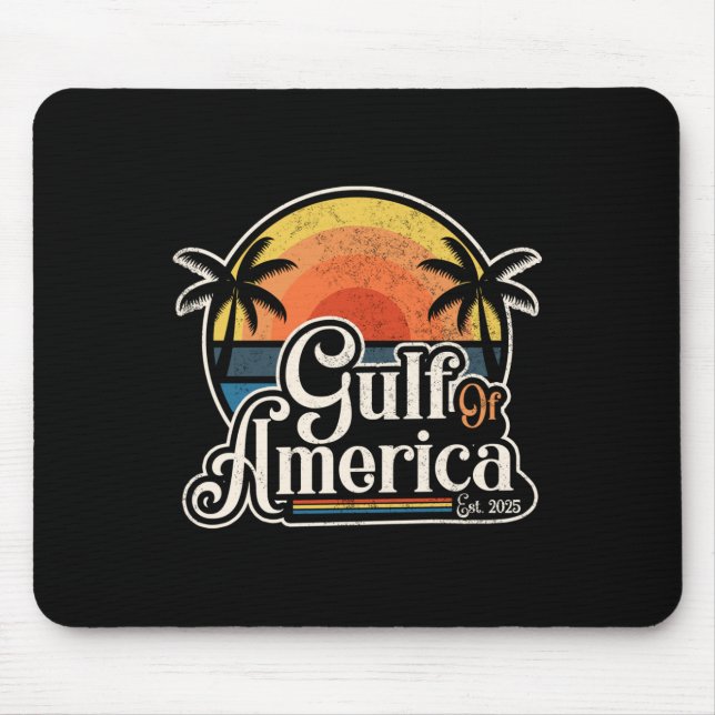 Retro Gulf of US America Est 2025 American Flag L Mousepad (Vorne)