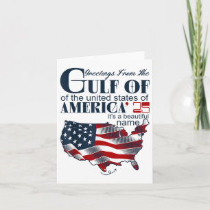 Retro Gulf of US America Funny Golf of Mexico Jul Karte