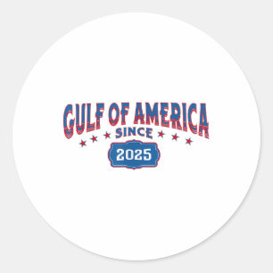 Retro Gulf of US America seit 2025 US Flag Golf Runder Aufkleber