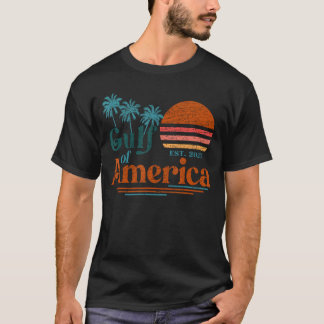 Retro Gulf of USA 2025 American Flag Mexiko T-Shirt