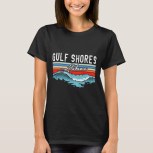 Retro Gulf Shows Strand Alabama Surfboard Beach T-Shirt