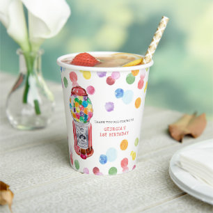 Retro-Gumball-Maschine KINDERGEBURTSTAG PARTY Pappbecher