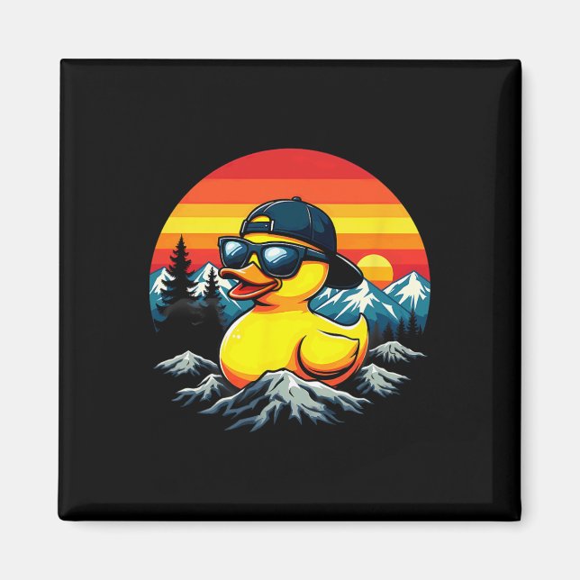 Retro Gummiente Bergsteigen Camping  Magnet (Vorne)