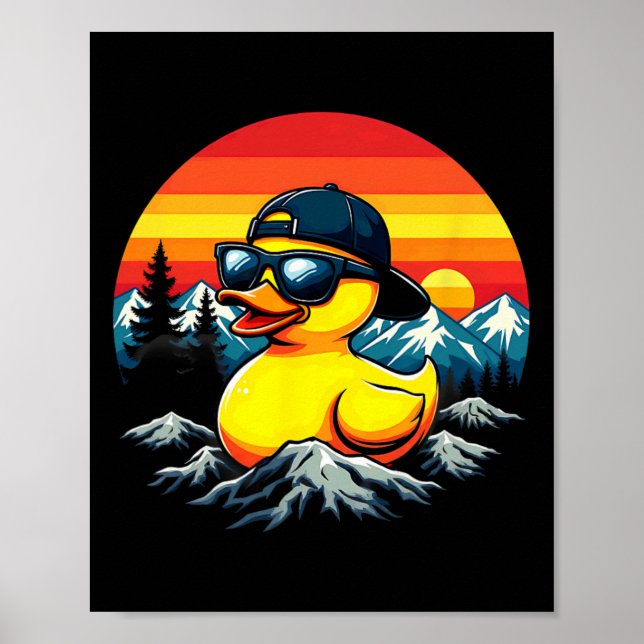 Retro-Gummiente Sonnenbrille Bergsteigen Camping  Poster (Vorne)