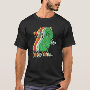 Retro Gurke Gemüse Pflanze Vegetarier Vegan T-Shirt