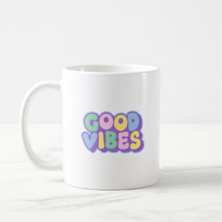 Retro-Gute-Laune-Bunt-Blasen-Schrift-Kaffeetasse Kaffeetasse