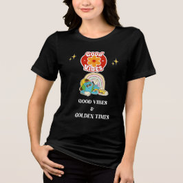 Retro Gute Vibes Erde Charakter Tri-Blend Shirt