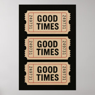 Retro Gute Zeiten Vintage Tickets Poster