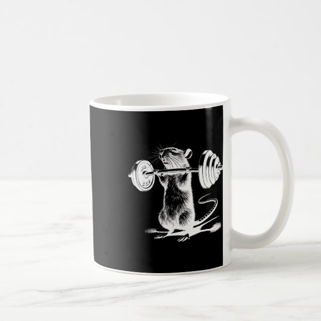 Retro Gym Rat Fitness Bodybuilding Workout Weight  Kaffeetasse (Rechts)