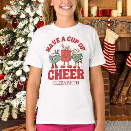 Retro haben eine Tasse frohe Weihnachten T-Shirt