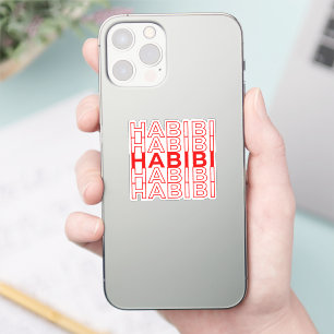 Retro Habibi Red Arabic Aufkleber