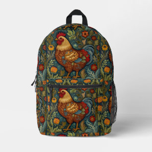 Retro Hahn Boho Chic Landhuhn Bedruckter Rucksack