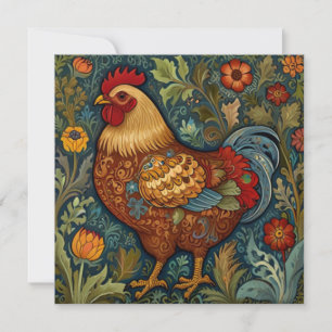 Retro Hahn Boho Chic Landhuhn Karte