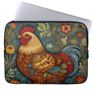Retro-Hahn Boho-Chic-Landhuhn  Laptopschutzhülle