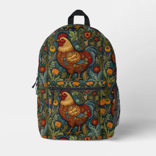 Retro-Hahn boho schicke Hähnchen Bedruckter Rucksack