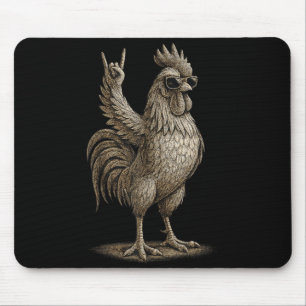 Retro Hahn Rock Musik Lustige Männer Frauen Junge Mousepad