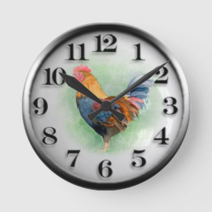 Retro Hahn Runde Wanduhr