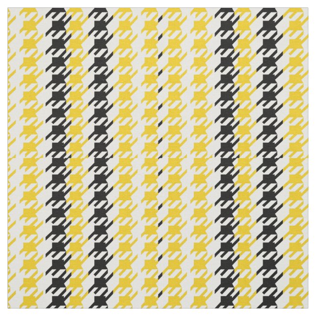 Retro Hahnentrittmuster-Gelb-Schwarzes Stoff (Muster)