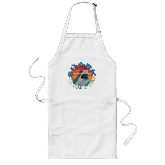 Retro-Hai-Angler-Anglergeschenk  Lange Schürze (Vorne)