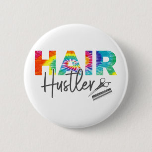 Retro Hair Hustler Gefärbte Krawatte Haarstylle Button