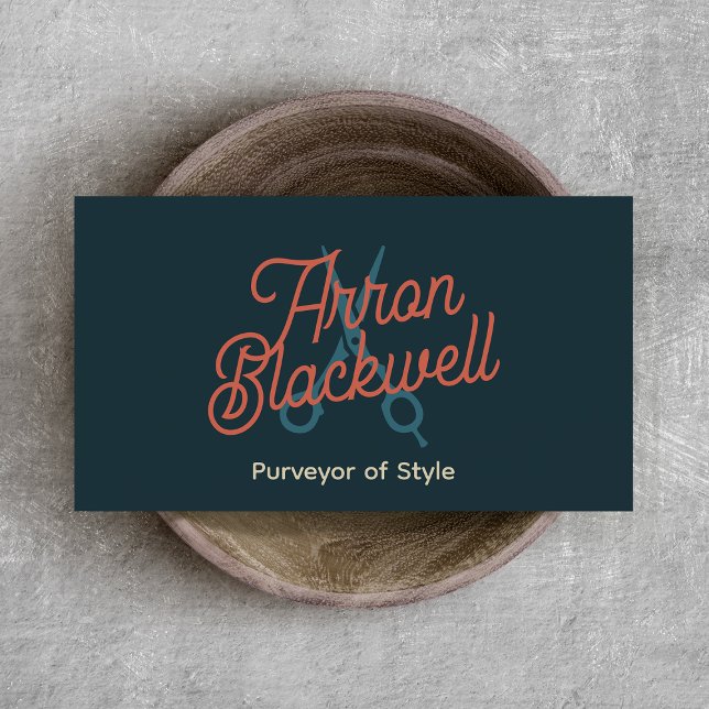 Retro Hair Stylist Scheren Visitenkarte (Von Creator hochgeladen)