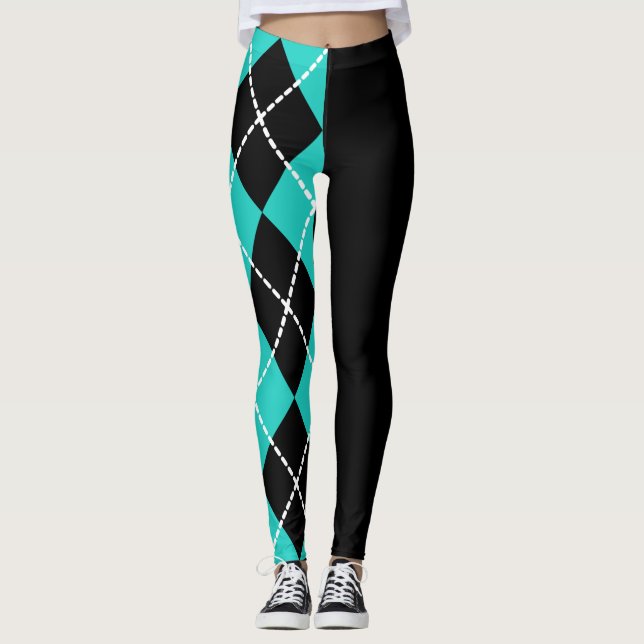 Retro-Halb-Argyle-Leggings Leggings (Vorderseite)