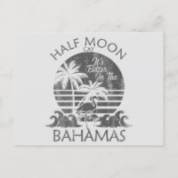 Retro Halbmond Bahamas Postkarte Ausflug Kreuzfahr