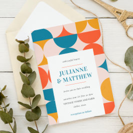 Retro Half Circle Scallop Mittelalter Hochzeit Einladung