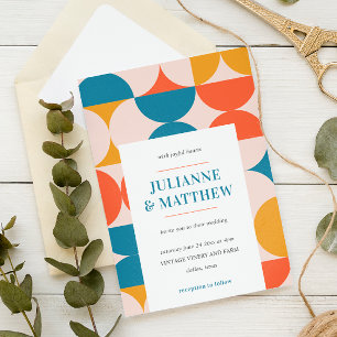 Retro Half Circle Scallop Mittelalter Hochzeit Einladung