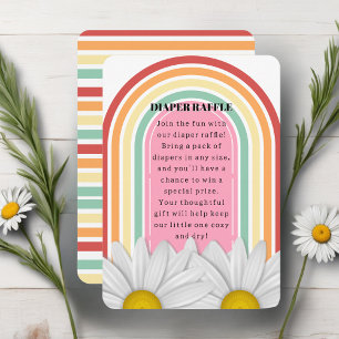 Retro Half Daisy Baby Dusche Begleitkarte