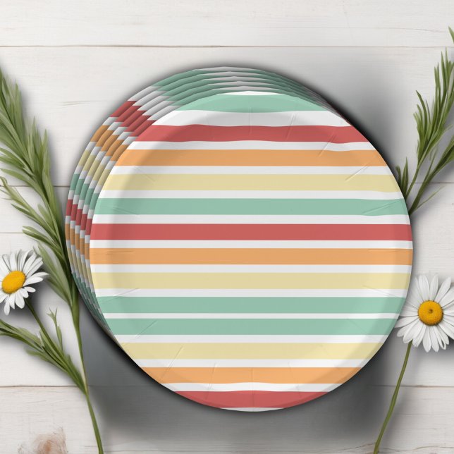 Retro Half Daisy Baby Dusche Pappteller (Von Creator hochgeladen)