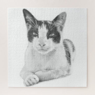 Retro-Halfton-Katze Calico Puzzle