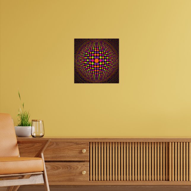 Retro-Halftone-Punktsphäre Poster (Wohnzimmer 2)
