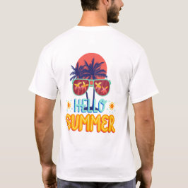 Retro Hallo Sommer Strand Vibes Palme Rückseite Dr T-Shirt