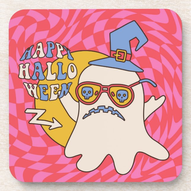 Retro Halloween Art Print Getränkeuntersetzer (Vorderseite)