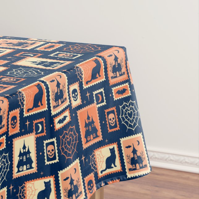 Retro-Halloween-Artistamps Tischdecke (Beispiel)
