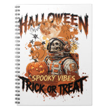Retro-Halloween-Astronauten-Notizbuch