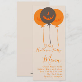 Retro Halloween Balloons Geburtstagsmenü Feiertagskarte