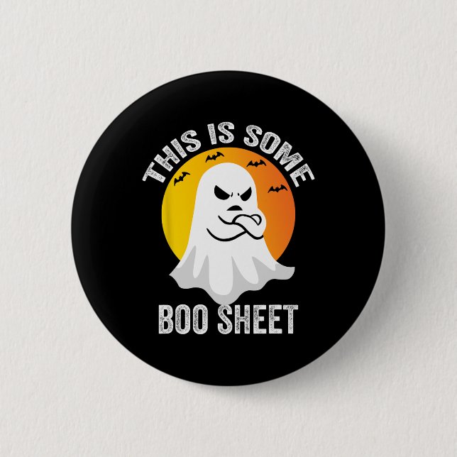 Retro Halloween Boo Ghost-Kostüm Das ist ein Boom Button (Vorderseite)
