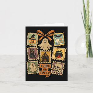 Retro Halloween Briefmarke Icons Funny Halloween B Karte