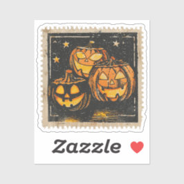 Retro Halloween Briefmarke Spooky Jahreszeit Aufkleber