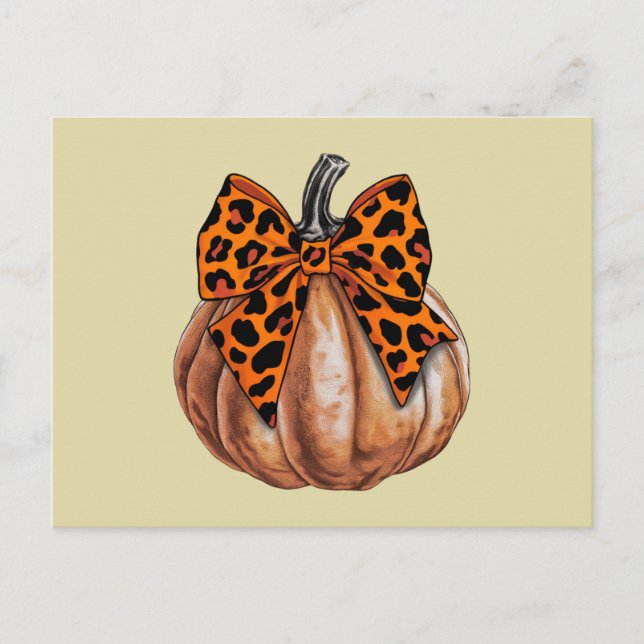 Retro Halloween Coquette Bow Pumpkin Spooky Fall Postkarte (Vorderseite)