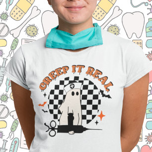 Retro Halloween Creep it Real Nurse T-Shirt